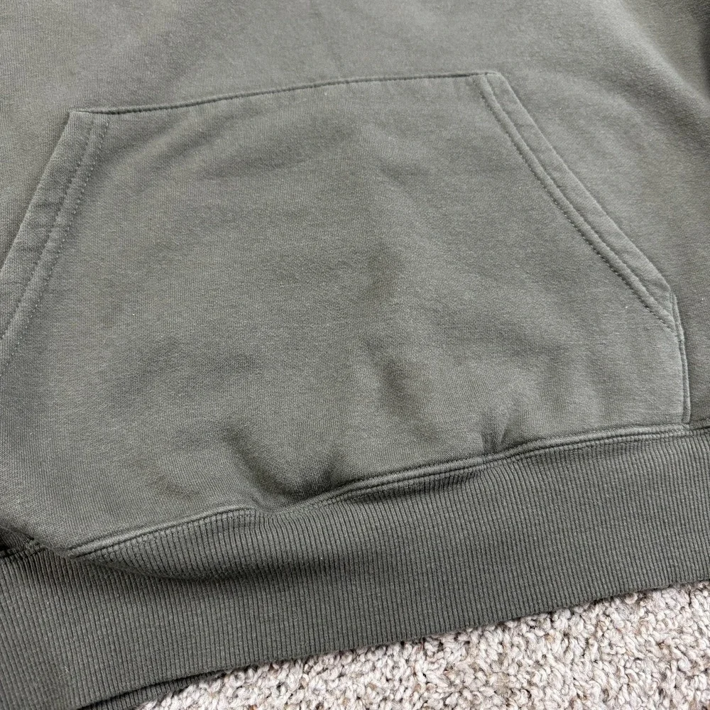 The North Face Hoodie Mens Medium Green Pullover Fleece Sweatshirt Big Logo